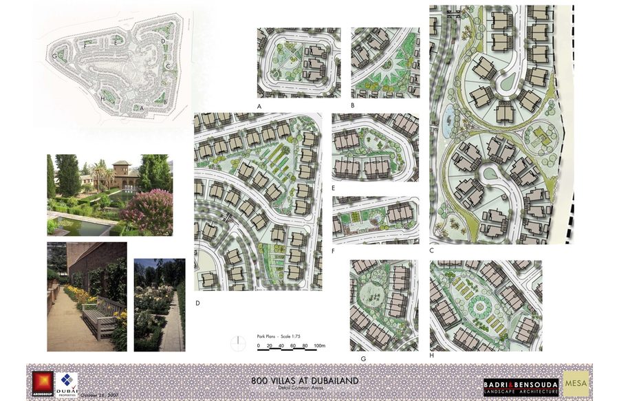 Common-area landscape studies for 800 Villas.