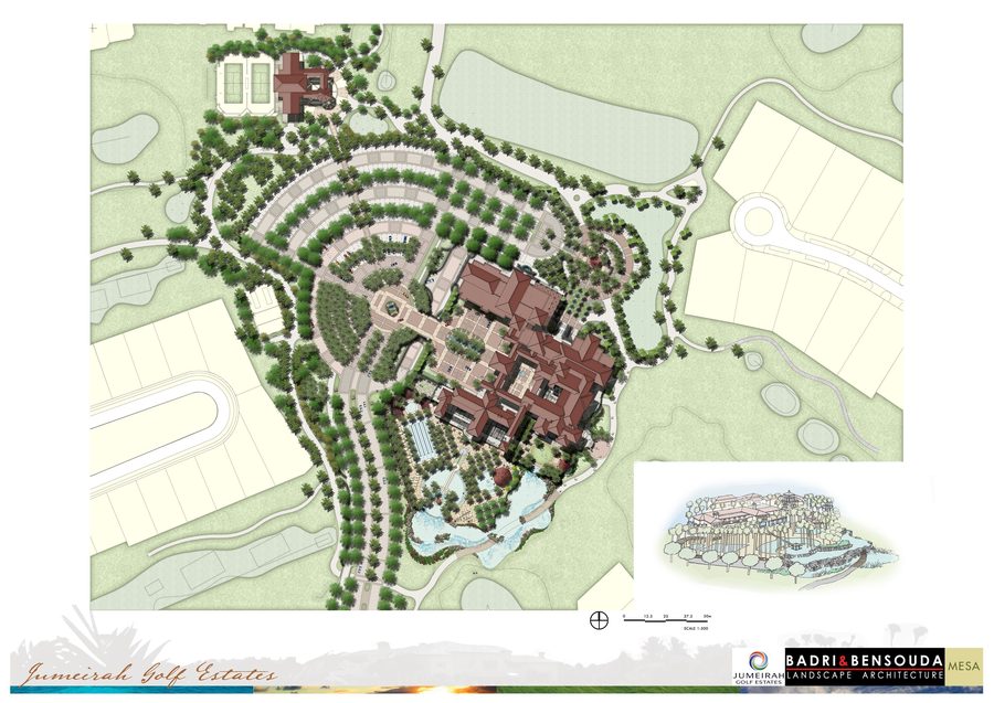 Clubhouse master plan for Jumeirah Golf Estates.