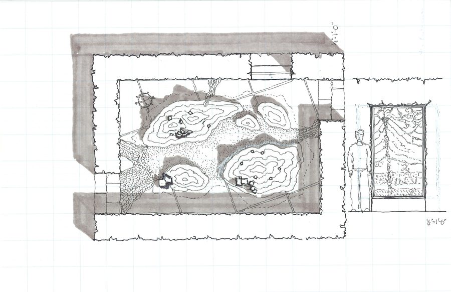Earth Room plan study for the Children’s Garden.