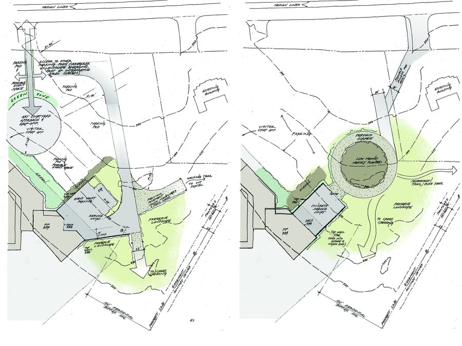 East loading-dock options for the Tyler Museum of Art.