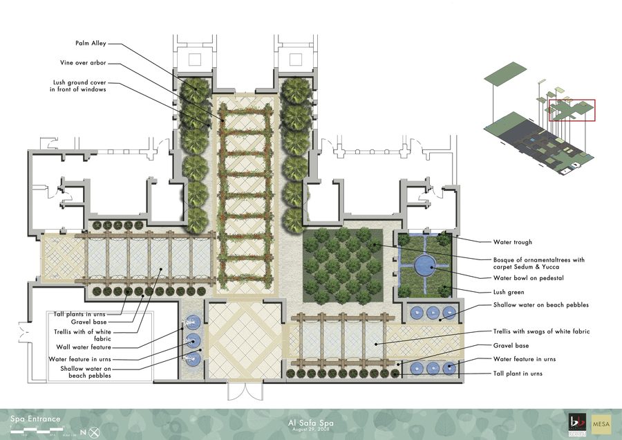 Entrance garden plan for Al Safa Spa.