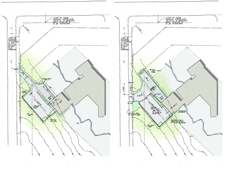 West loading-dock options for the Tyler Museum of Art.