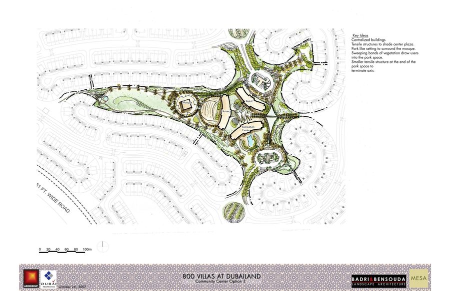Option 3 open-space study for 800 Villas.