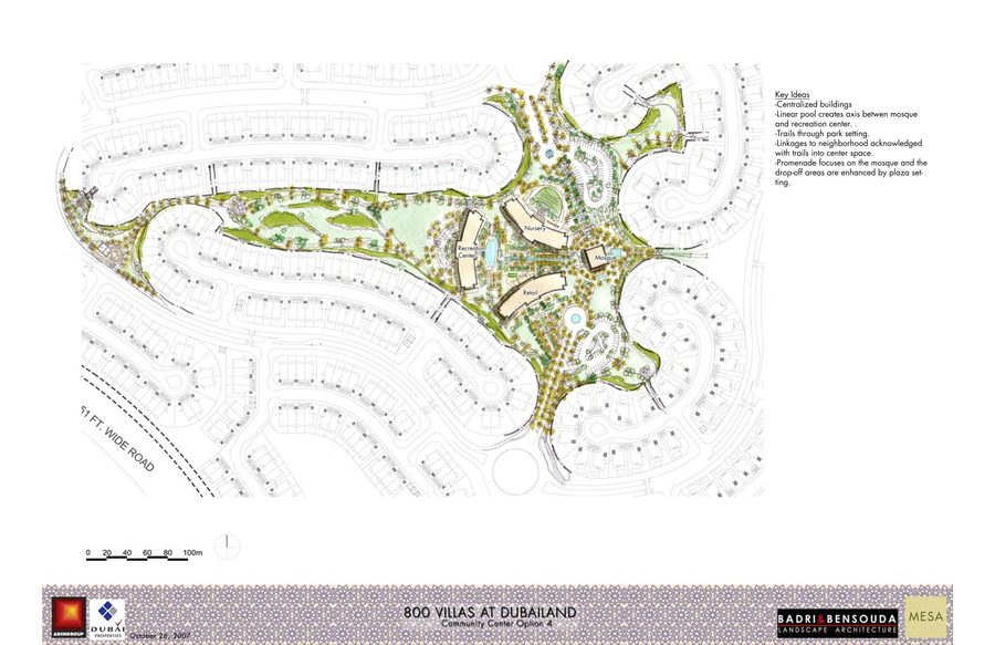 Option 4 open-space study for 800 Villas.