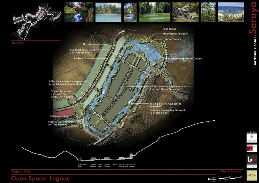 Lagoon and island landscape study for Saraya Bandar Jissah.