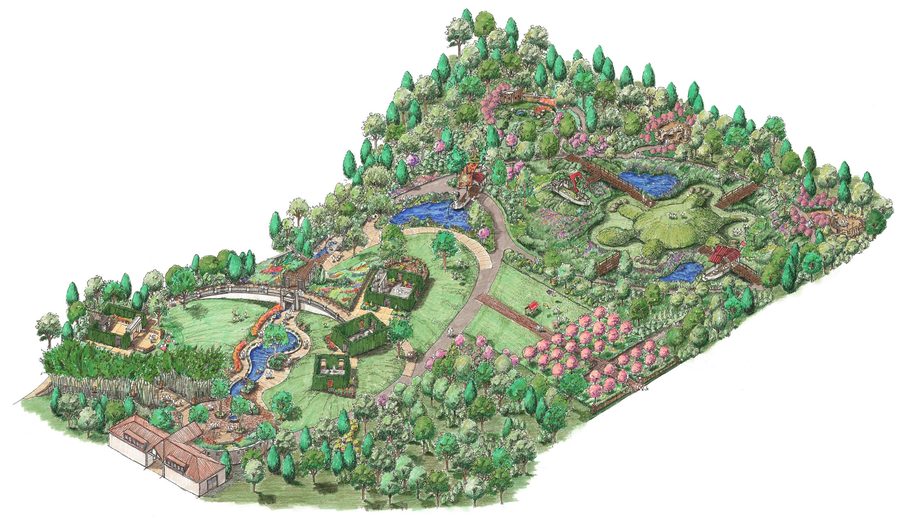 Illustrative isometric for the Toledo Botanical Garden Children’s Garden.