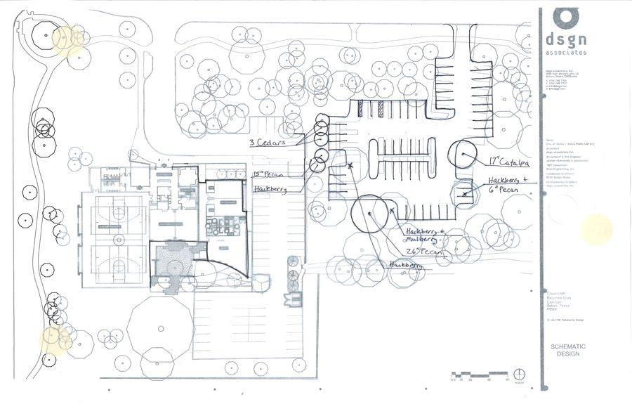 Parking-lot option study for Churchill Recreation Center.