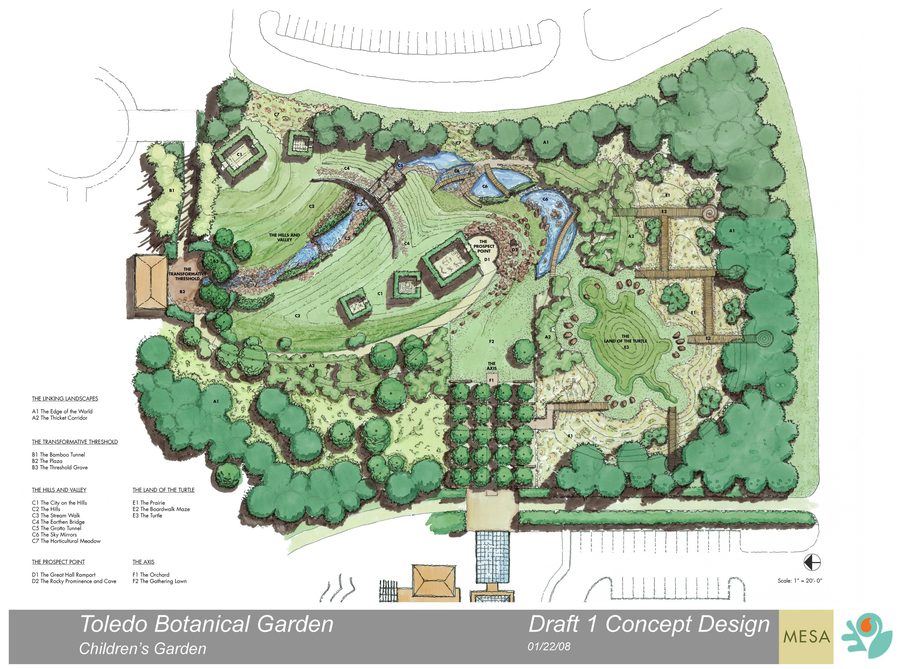 Final concept plan for the Toledo Botanical Garden Children’s Garden.